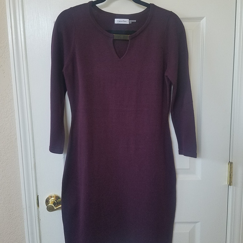 Calvin Klein Purple Sweater Dress